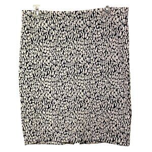 Michael‎ Kors Pebbled Knit Pencil Skirt XL Blue White Gold Zipper